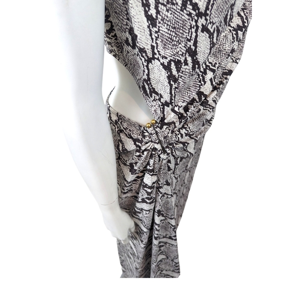 A.L.C. Beale Snakeskin Cutout Maxi Dress Womens 10 Sleeveless Cocktail Party - Picture 4 of 13